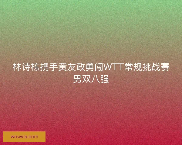 林诗栋携手黄友政勇闯WTT常规挑战赛男双八强